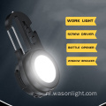 Nieuwe aankomst 6 In 1 multifunctionele COB High Power Mini oplaadbare sleutellang zaklamp LED Working Torch Light met schroevendriver